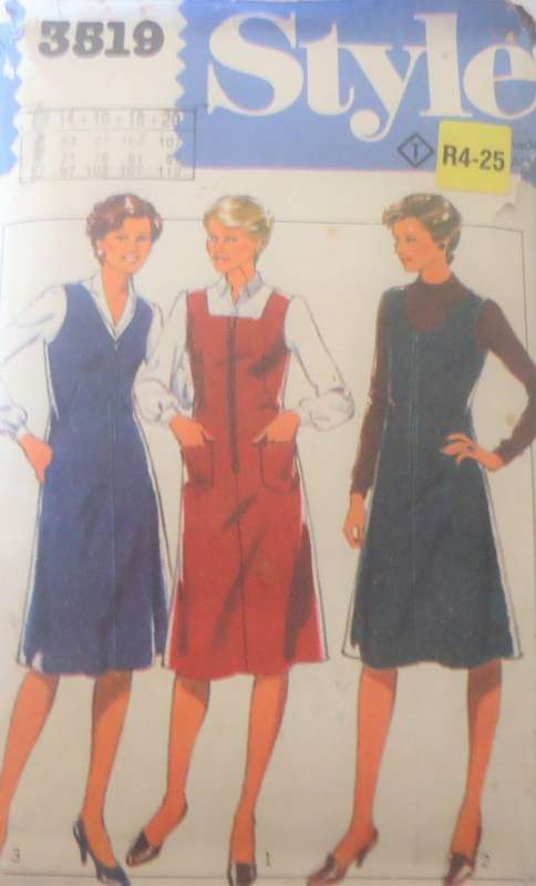 STYLE 3519 PINAFORE DRESS SIZES=14-16-18-20 COMPLETE & PART CUT