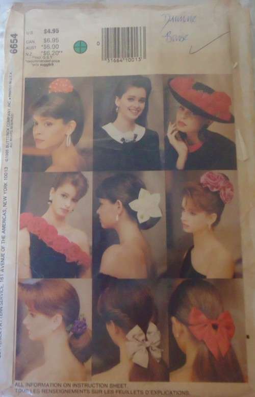 BUTTERICK CRAFTS 6654 20 ACCESSORIES ONE SIZE  COMPLETE
