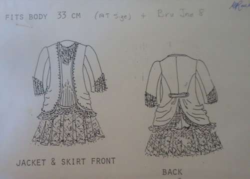 PATTERN JUMEAU -JACKET-DRESS-CHEMISE-DRAWERS-  FITS BODY 33 CM  - COPIES OF ORIGINAL