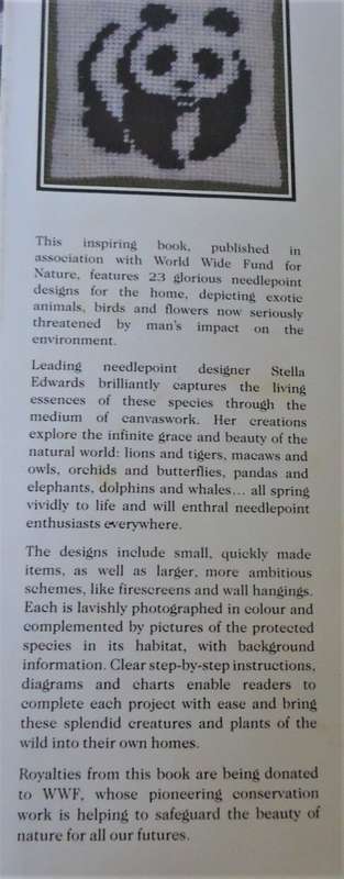 WILDLIFE IN NEEDLEPOINT - STELLA EDWARDS - 116 PAGE HARD COVER WITH DUSTJACKET
