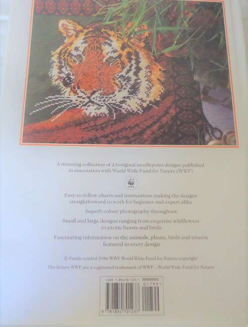 WILDLIFE IN NEEDLEPOINT - STELLA EDWARDS - 116 PAGE HARD COVER WITH DUSTJACKET