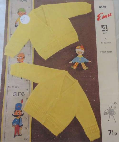 EMU 8460 4 ply CARDIGANS  SIZES- 20 - 23`