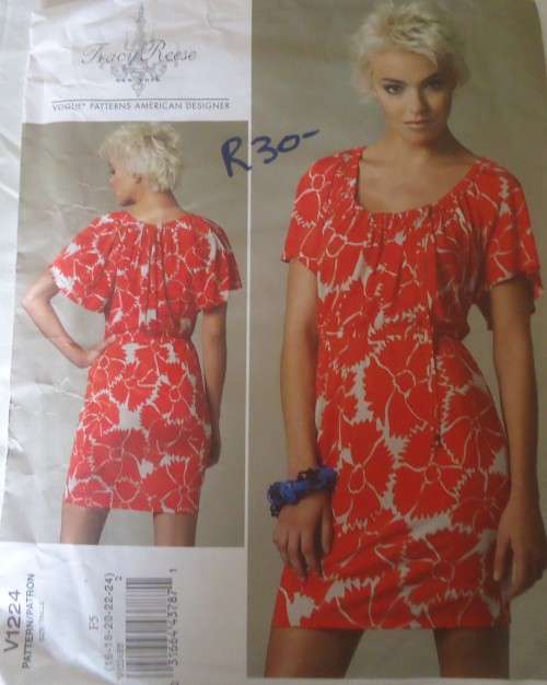 VOGUE V1224 PULLOVER DRESS WITH DOLMAN SLEEVES SIZE F5=16-18-20-22-24 COMPLETE-UNCUT-F/FOLDED