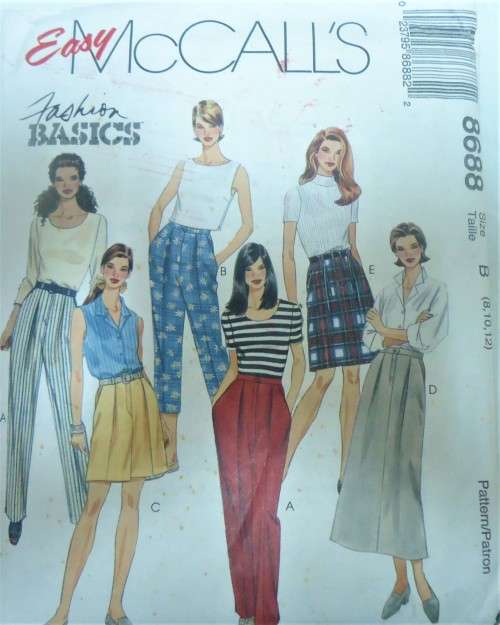 McCALLS 8688 SKIRT-PANTS-SHORTS SIZE B=8-10-12 COMPLETE-UNCUT-F/FOLDED