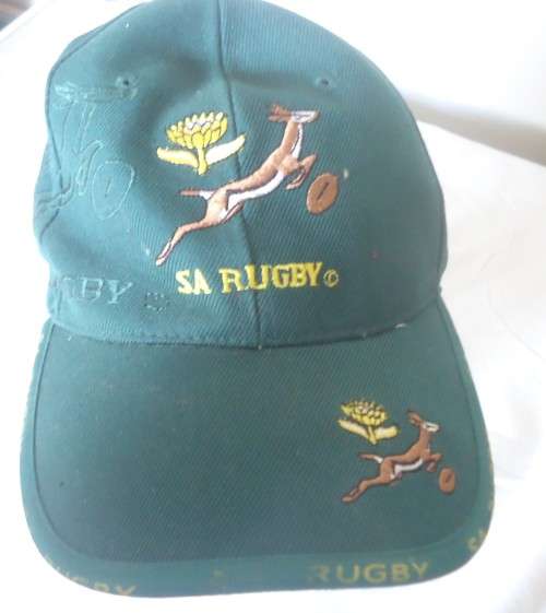 SA RUGBY CAP WITH SPRINGBOK LOGO WITH EMBROIDERY DETAIL