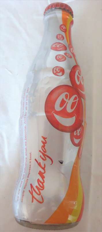 FULL SEALED `LIMITED EDITION THANK YOU` COCA COLA BOTTLE
