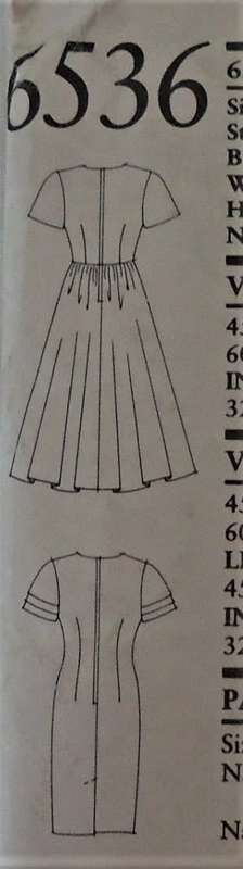NEW LOOK PATTERNS 6536 SHAPED WAIST DRESS SIZES 6-18 COMPLETE