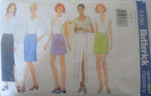 BUTTERICK 5390 SET OF SKIRTS SIZE 12-14-16 COMPLETE