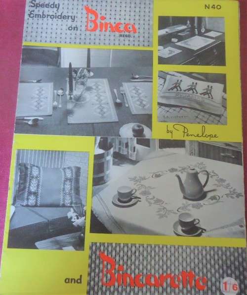 SPEEDY EMBROIDERY ON BINCA -PENELOPE BOOK # N40 -16 A4 PAGES OF PATTERNS