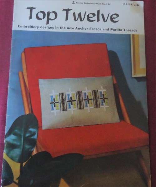 TOP TWELVE EMBROIDERY DESIGNS -ANCHOR EMBROIDERY BOOK #754 -24 A4 PAGES OF PATTERNS