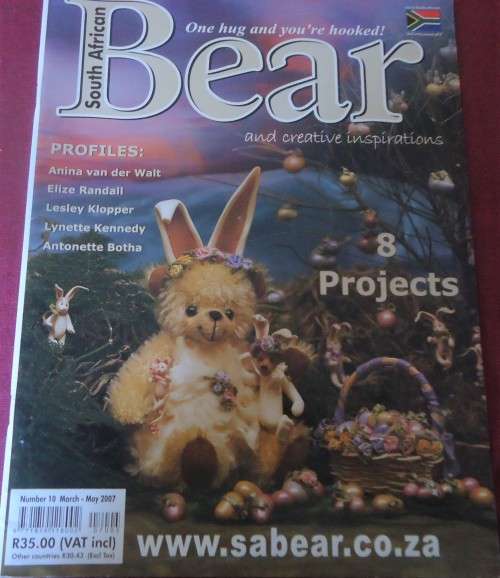 `SOUTH AFRICAN BEAR & CREATIVE INSPIRATIONS`  NO 10 MARCH-MAY 2007-44 PAGE MAGAZINE WITH PATTERNS