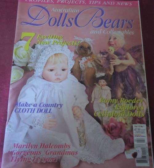 `DOLLS &  BEARS` VOL 13 NO 1 AUSTRALIAN  -84 PAGE MAGAZINE INC PATTERNS