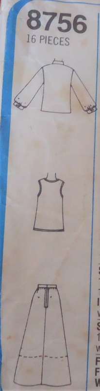 SIMPLICITY 8756 PULLOVER BLOUSE-SHAWL-VEST-SKIRT SIZE 12 BUST 87 CM SEE LISTING