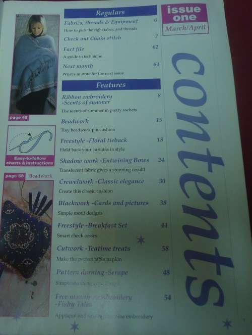 NEEDLEWORK`S EMBROIDERY - VOL 1 NO 1 - 68 PAGE MAGAZINE