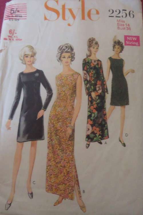 VINTAGE STYLE 2256  FITTED DRESS SIZE 14 BUST 36" COMPLETE