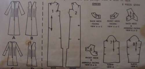 VINTAGE STYLE 2256  FITTED DRESS SIZE 14 BUST 36" COMPLETE