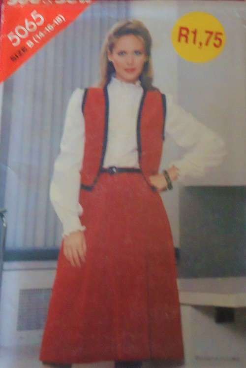 BUTTERICK PATTERN 5065  SKIRT & WAISTCOAT SIZE B  14 + 16 + 18 COMPLETE-UNCUT-F/FOLDED