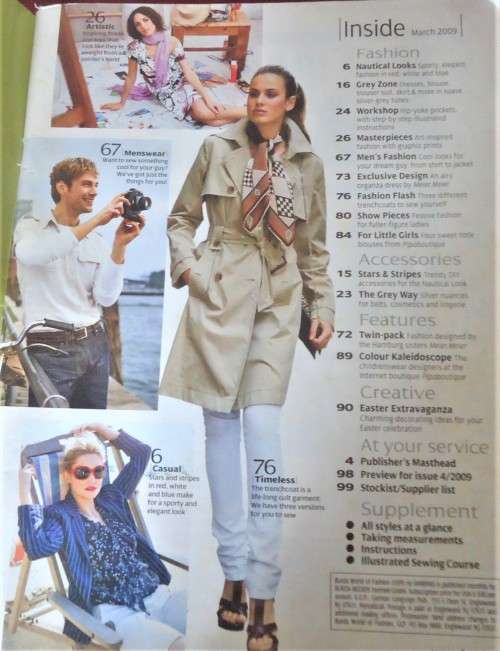 BURDA -A WORLD OF FASHION -SOUTH AFRICA -MARCH 2009-ALL PATTERNS & INSTRUCTIONS INC 100 PAGES
