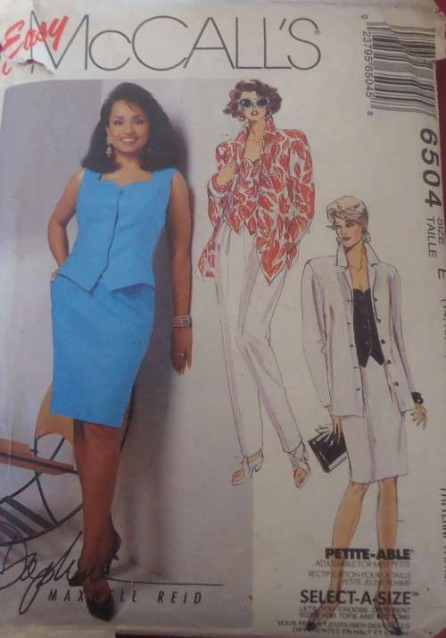 McCALL'S PATTERN 6504 SHIRT-TOP-SKIRT-PANTS SIZE E=14-16-18 COMPLETE