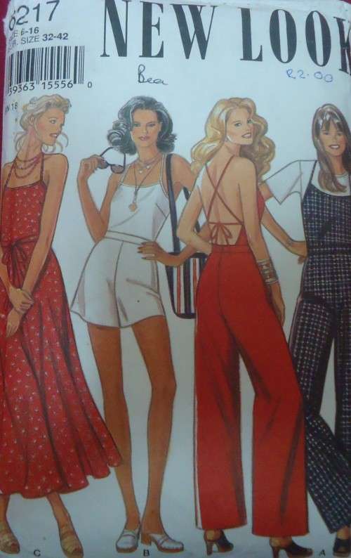 NEW LOOK PATTERNS 6217 STRING STRAP DRESS- JUMPSUIT SIZE 6-16 COMPLETE