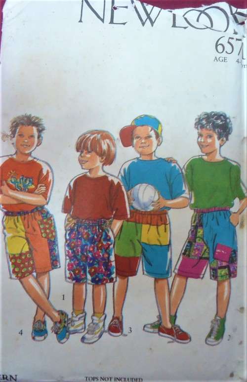 NEW LOOK PATTERNS 6571 BOYS SHORTS 7 SIZES IN ONE 4-10 YEARS COMPLETE