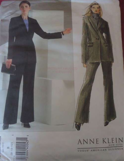 VOGUE -ANNE KLEIN V2874 JACKET & PANTS SIZE 8-10-12 COMPLETE