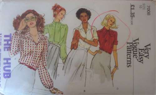 VOGUE 7008 SET OF BLOUSES SIZE 10 COMPLETE-ZIPLOC