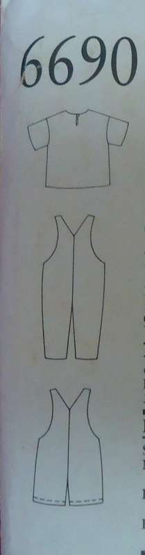 NEW LOOK PATTERNS 6690 KIDDIES DUNGAREES SIZE 6-12 YEARS COMPLETE