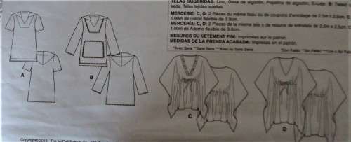 McCALLS M6753  STUNNING TUNICS / TOPS SIZE Y=XS-S-M ( 4-14) COMPLETE