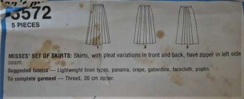 STYLE 3572 SET OF SKIRTS SIZE 10-12-14-16 COMPLETE-UNCUT-F/FOLDED