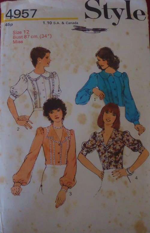 STYLE 4957 SET OF BLOUSES SIZE 12 BUST 34" /87 CM COMPLETE