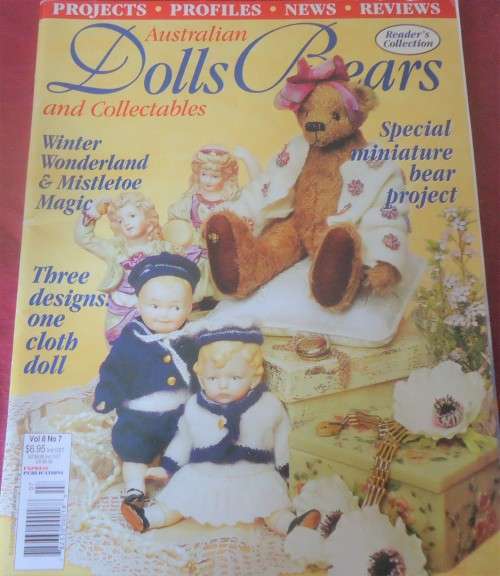 DOLLS & BEARS - VOL 8 NO 7 - 2001 -116 PAGES WITH PATTERN PULLOUT