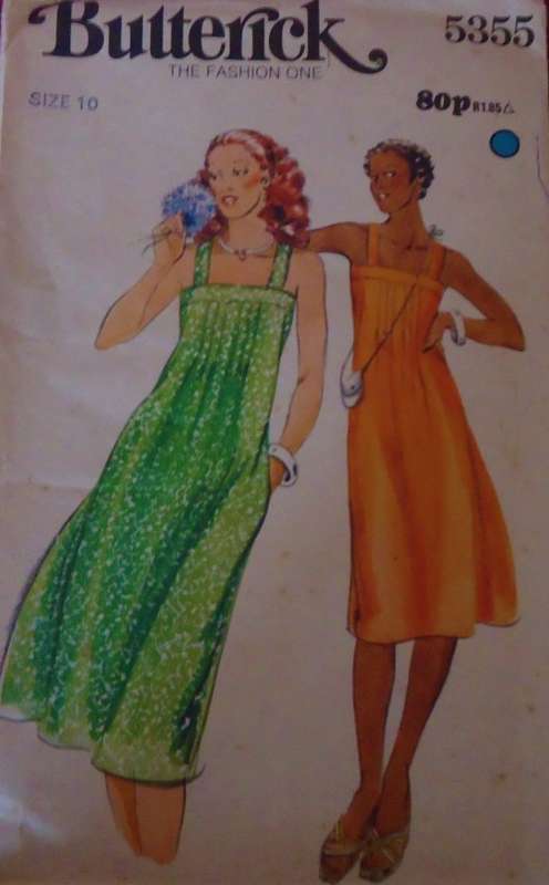 BUTTERICK 5355 STRAP DRESSES SIZE 10 COMPLETE-UNCUT-F/FOLDED