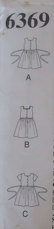 NEW LOOK PATTERNS 6369 GIRL'S TIEBACK DRESS SIZE 3- 8 YEARS COMPLETE