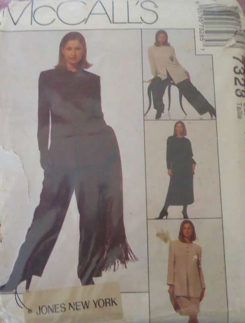 McCALLS 7328 LINED JACKET-TUNIC-SKIRT-PULL ON PANTS SIZE 14 COMPLETE-ONLY PANTS CUT -ZIPLOC BAG