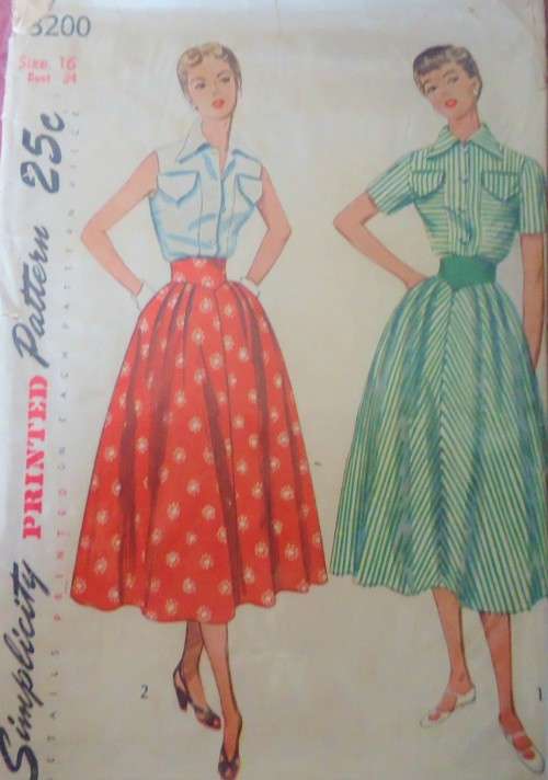 VINTAGE SIMPLICITY 3200 BLOUSE & SKIRT SIZE 16 BUST 34` COMPLETE