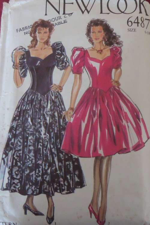 NEW LOOK PATTERNS 6487 DRESS WITH SWEETHEART NECKLINE SEVEN SIZES IN ONE 6 - 18 COMPLETE