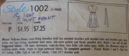 STYLE 1002 LOOSE FITTING PULLOVER DRESS SIZE K=8-10-12-14 - SEE LISTING