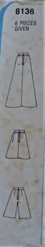 SIMPLICITY 8136 GIRL`S SKIRT & GAUCHOS SIZE 10 WAIST 62 CM  COMPLETE