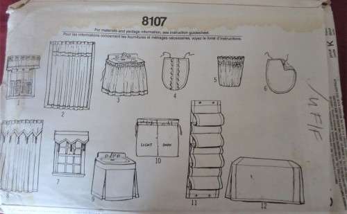 SIMPLICITY HOUSE 8107 BATHROOM ROOM ESSENTIALS  ONE SIZE-COMPLETE-UNCUT-F/FOLDED