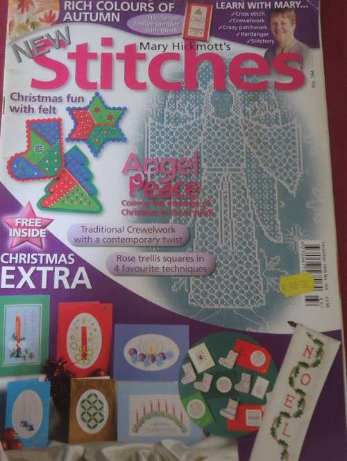 MARY HICKMOTT`S UK NEW STITCHES MAGAZINE` #164-84 A4 PAGES+PATTERNS