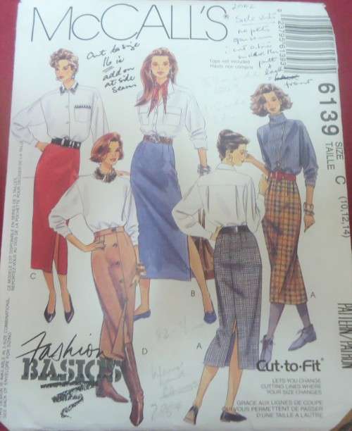 McCalls 6139 SET OF SKIRTS SIZE C 10-12-14 COMPLETE
