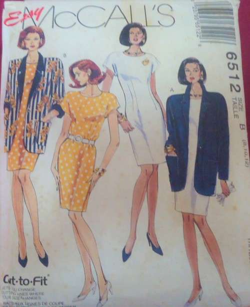 McCalls 6512  UNLINED JACKET and DRESS SIZE B8-10-12 COMPLETE