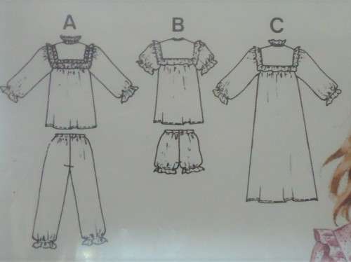 BURDA PATTERN7432 GIRLS PJS and NIGHTGOWN SIZES 13-3/4-4-6-7-10-12-11J COMPLETE-UNCUT-F/FOLDED