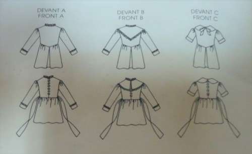 LITTLE VOGUE 1273 TODDLERSS DRESS WITH COLLAR  VARIATIONS SIZE 2 - 3 - 4 YEARS COMPLETE