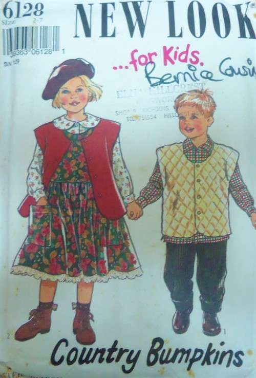 NEW LOOK PATTERNS 6128 KIDS WAISTCOAT-DRESS-PANTS SIZES 2-7 YEARS  COMPLETE