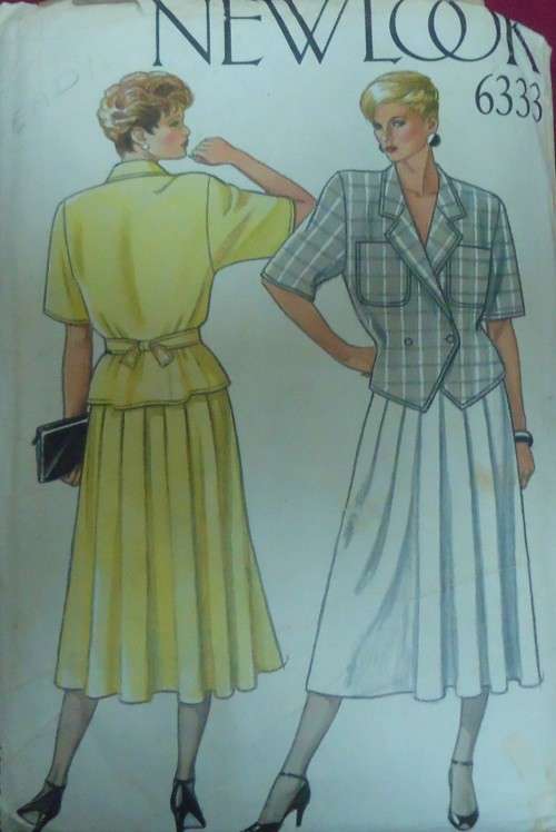 NEW LOOK PATTERNS 6333  - 2 PIECE DRESS SIZES 8 - 18 COMPLETE