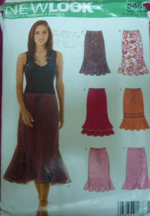 NEW LOOK PATTERN 6463 SET OF SKIRTS WITH FRILL SIZE8-18 COMPLETE