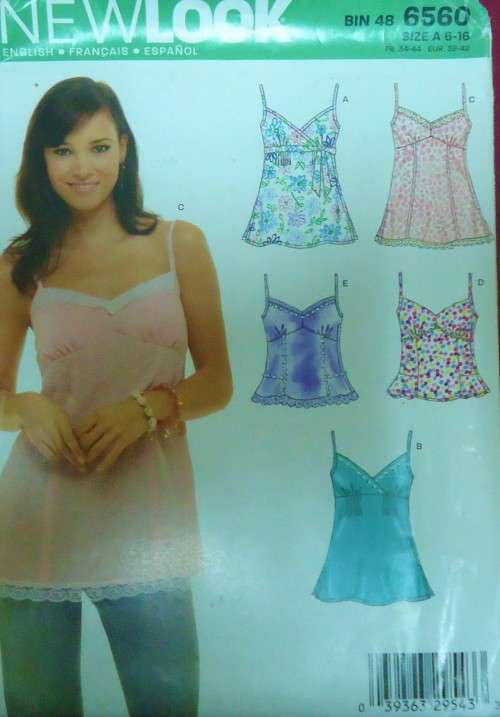 NEW LOOK PATTERNS 6560 STUNNING TOPS SIZES 6 - 16 COMPLETE-UNCUT-F/FOLDED