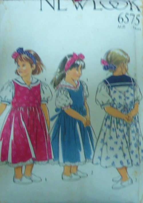 NEW LOOK PATTERNS 6575 GIRLS DRESSES SIZES 3- 8 YEARS COMPLETE